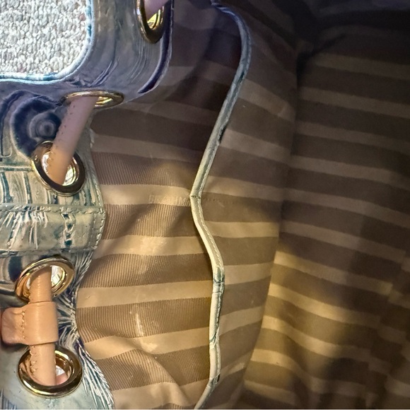 Rare Vintage Brahmin Amy Sky Copa Cabana Leather Shoulder Bag - Picture 7 of 15